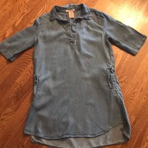 Philosophy short sleeved Denim shirt dress